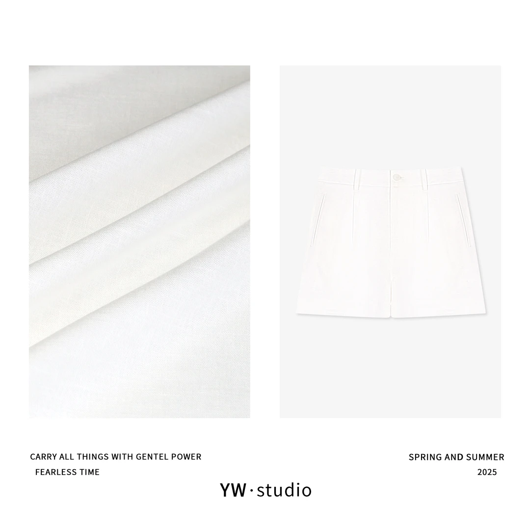 YUWEI/定制 高智感76%天丝肌理感西装腰头短裤 CYPL3192
