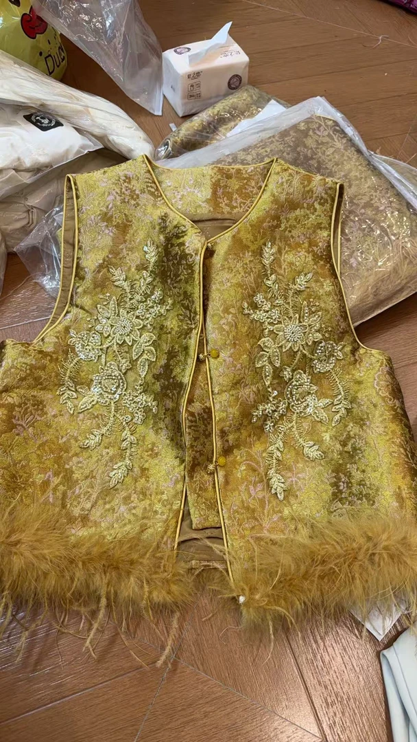 2026新款 DM-12 新中式金色夹棉马甲