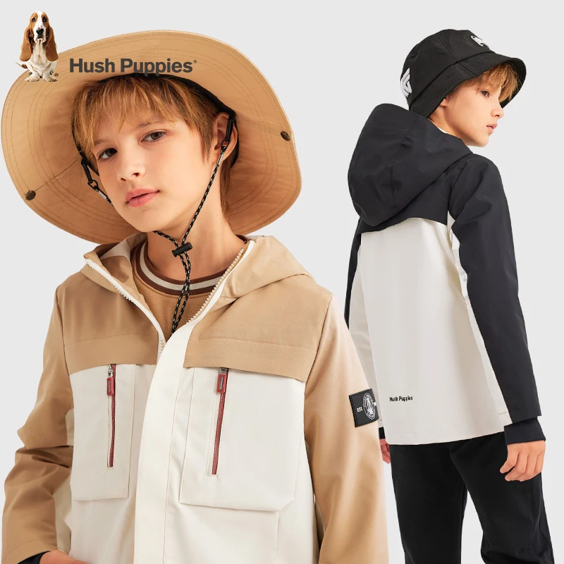 三防透湿轻防护 秋新款拼色风衣 暇步士童装