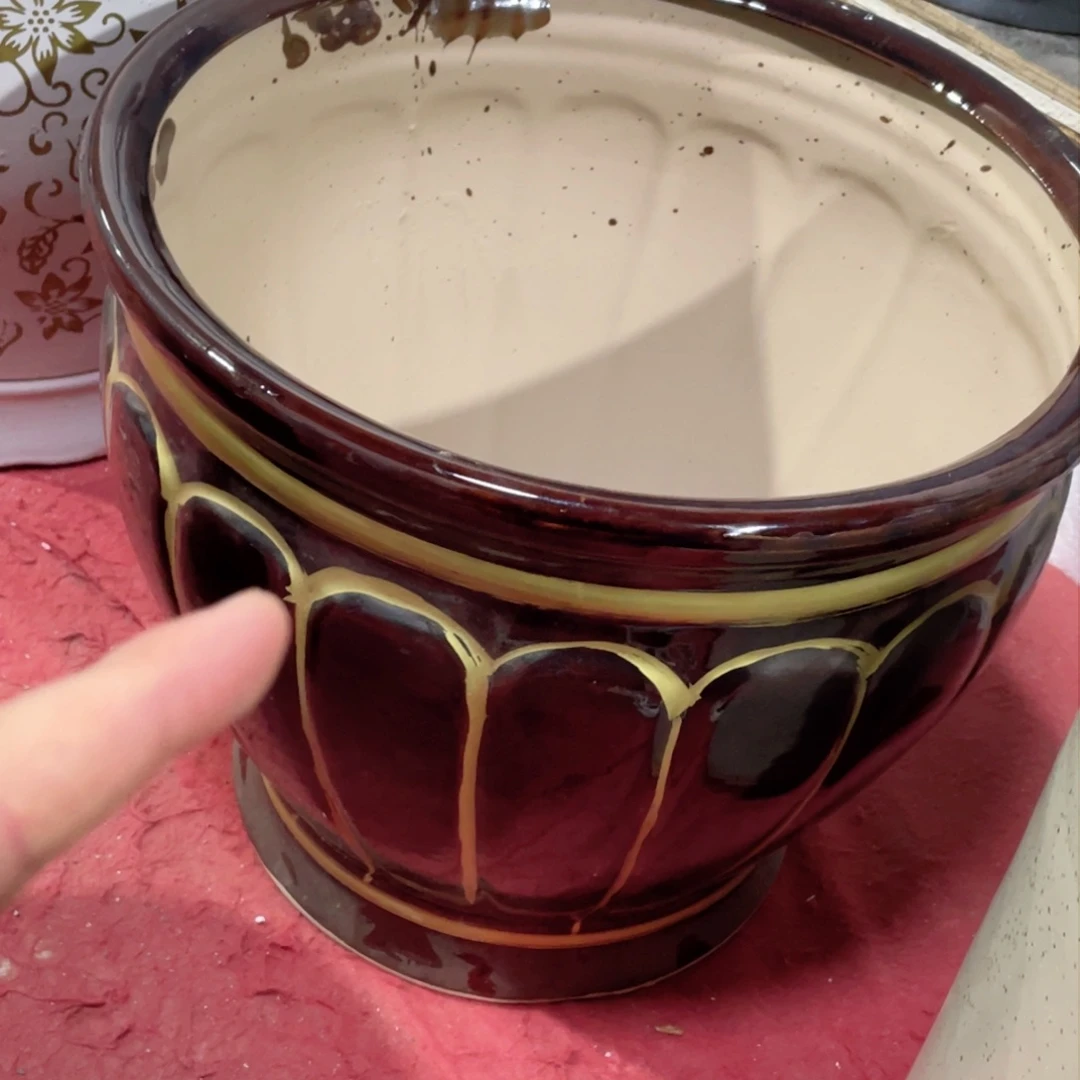 赵*强南瓜款特大号棕色花盆福利