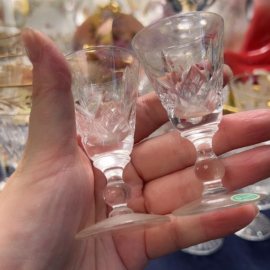 瓷片中古美物 水晶杯一对