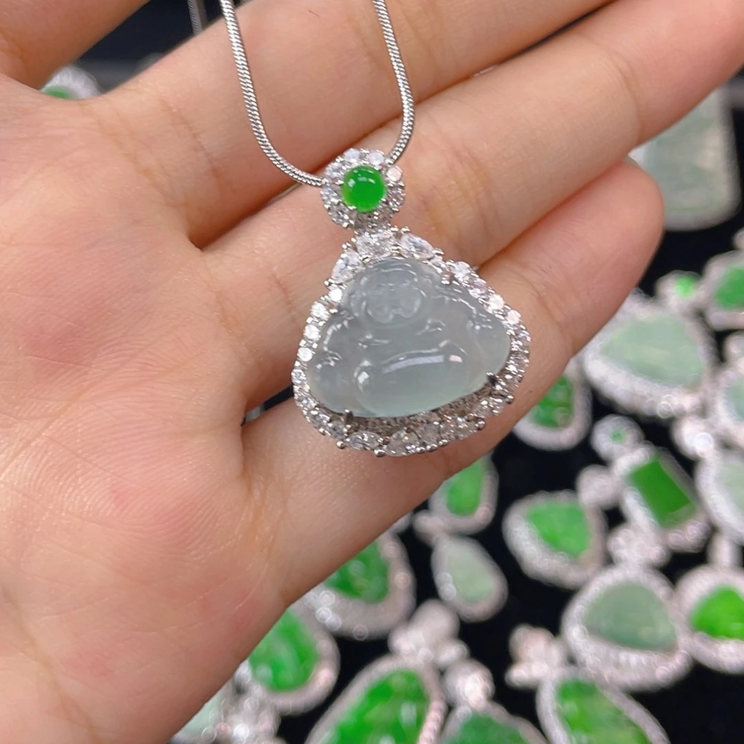 颈饰银S925镶嵌翡翠吊坠