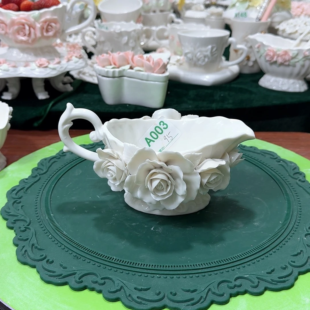 瓷片大花双面倒流杯