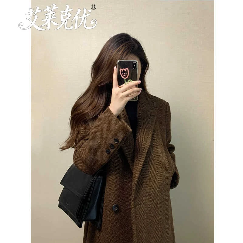 反季美拉德呢子大衣女2025新款秋冬季高级感毛呢外套小个子超好看