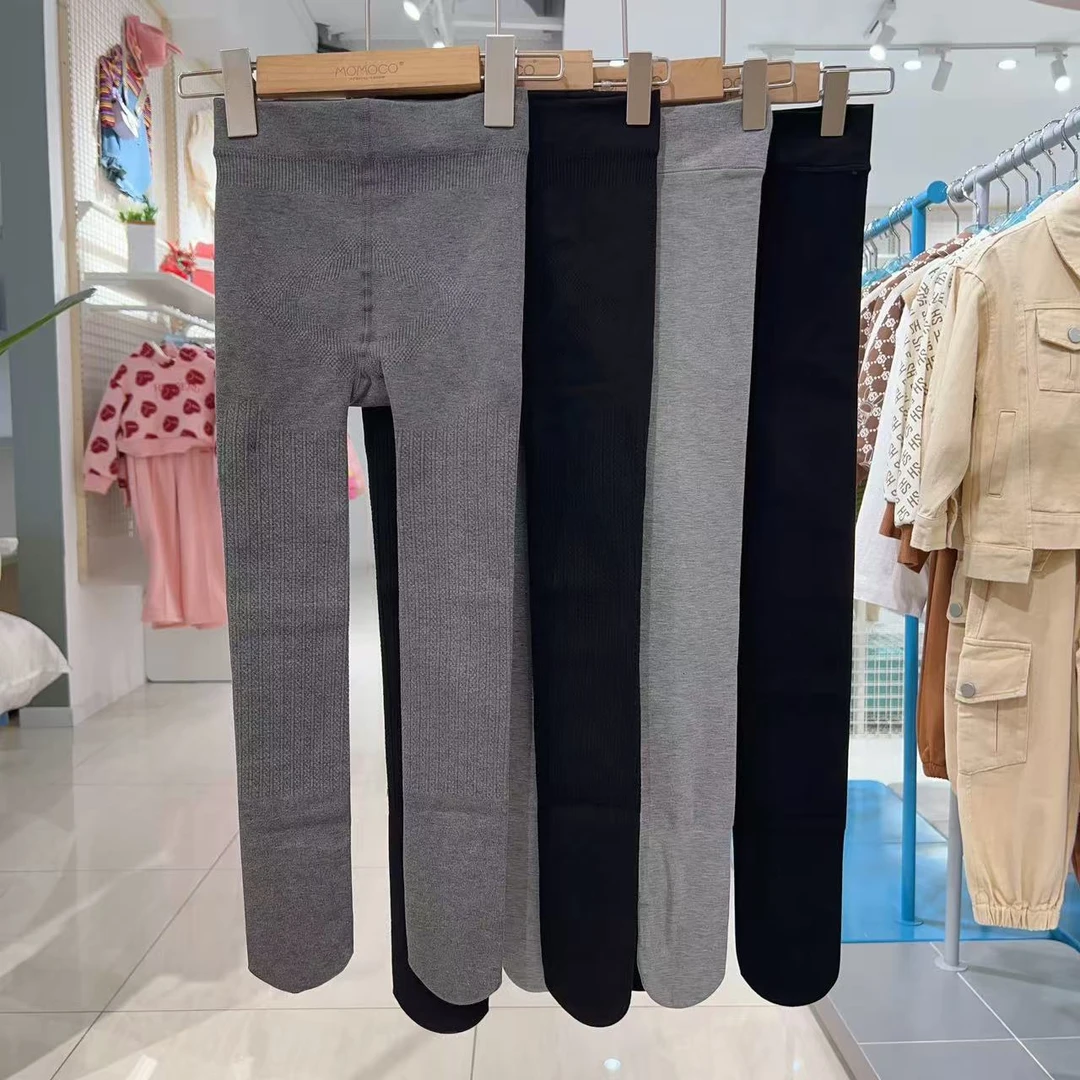 MOMOCO2025女童冬新款黑白灰三色磨毛加厚连体裤袜75852216003
