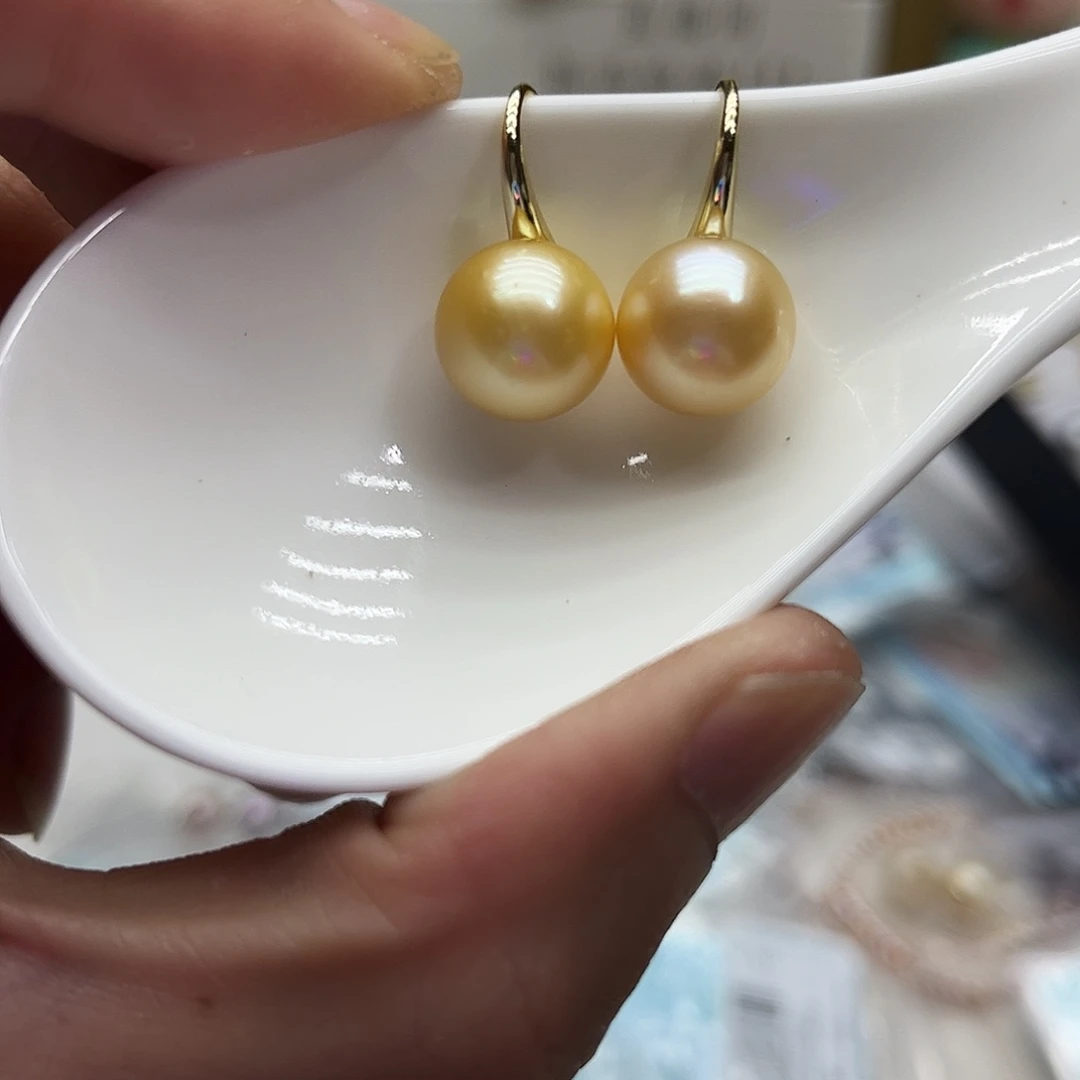 银S925镶嵌耳饰海水珍珠