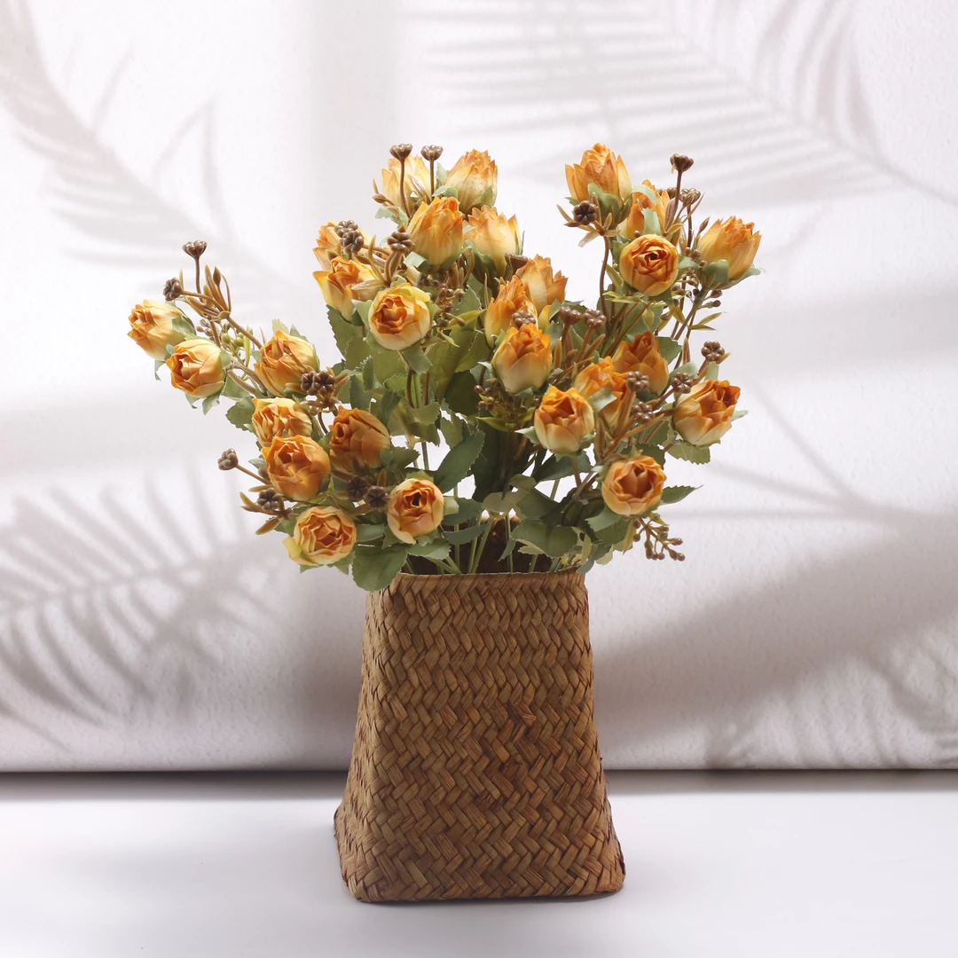 田园装饰干花摆件假花仿真花花束尤加利客厅茶几家居餐桌花艺摆设