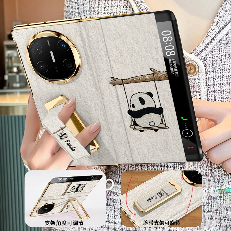 【腕带支架】荡秋千熊猫适用华为matex7手机壳x6典藏xts全包x5可爱