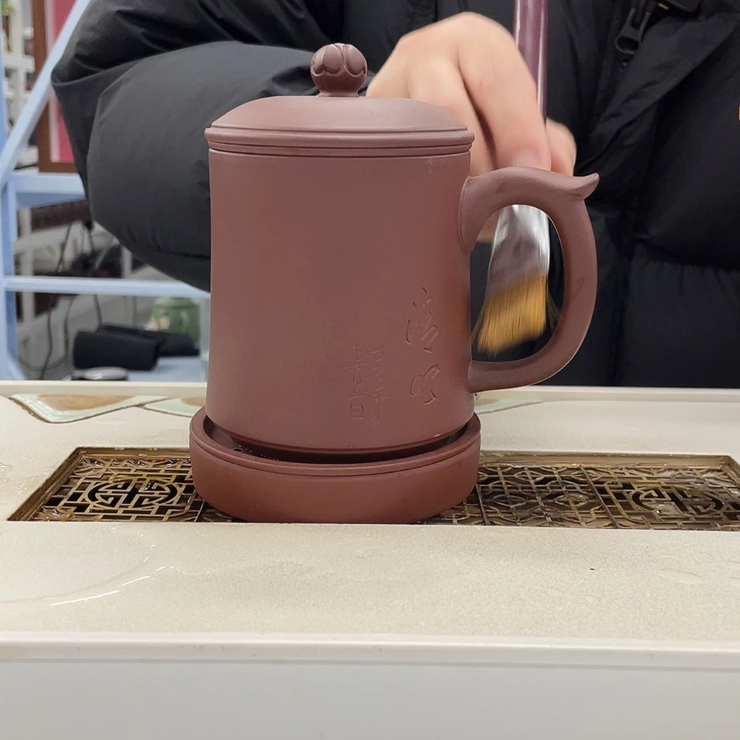 茶杯紫砂紫砂盖杯五件套