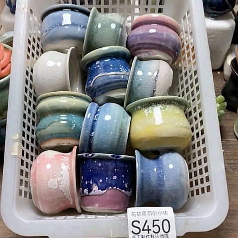 紫砂花盆450微瑕品口径4到5左右