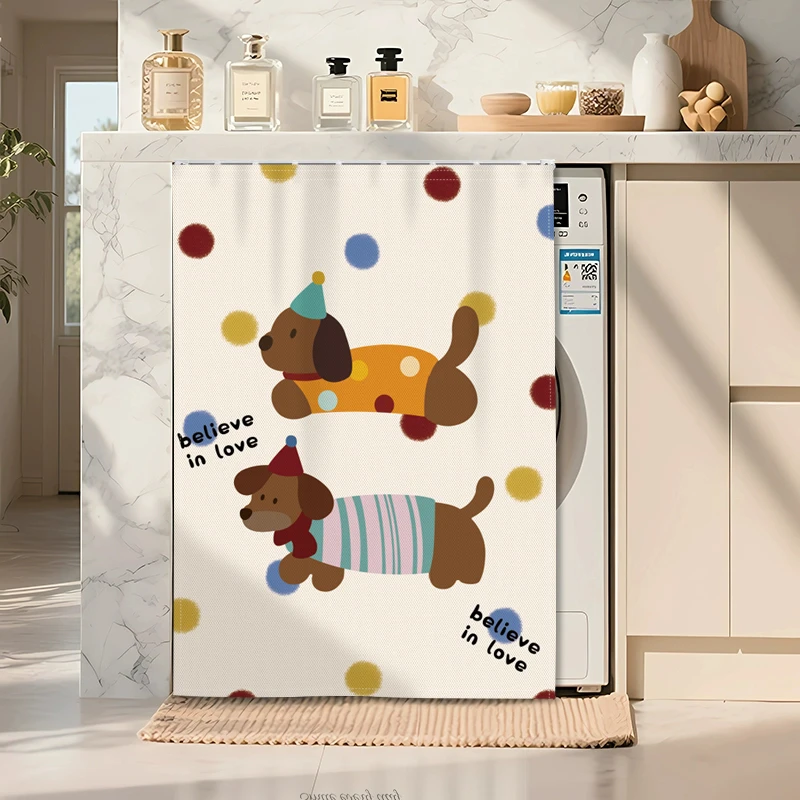 滚筒洗衣机遮挡防晒帘防水防尘隔热全遮光洗衣柜拉帘阳台免打孔