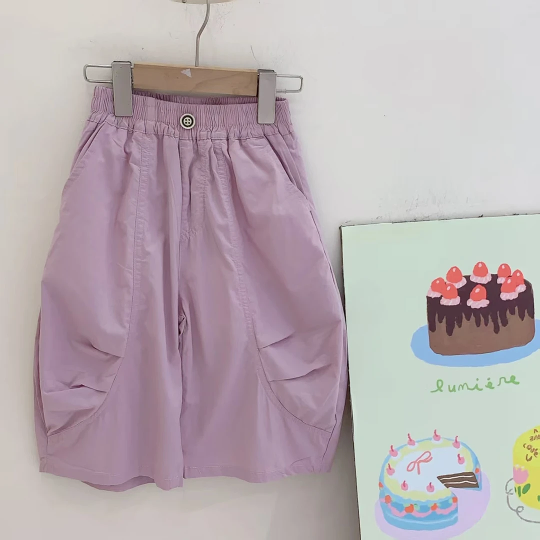 【线下品牌童装】女童夏季韩版棉质休闲八分弯刀裤 251709