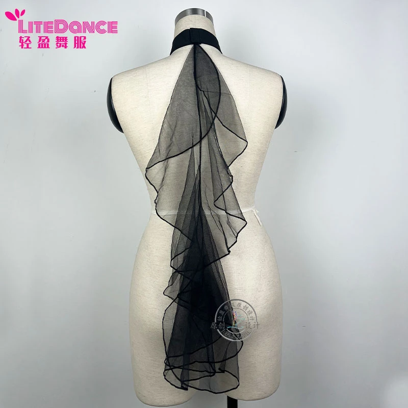 轻盈舞服 黑色领圈飘带摩登舞国标舞交谊舞配饰网纱柔软专用