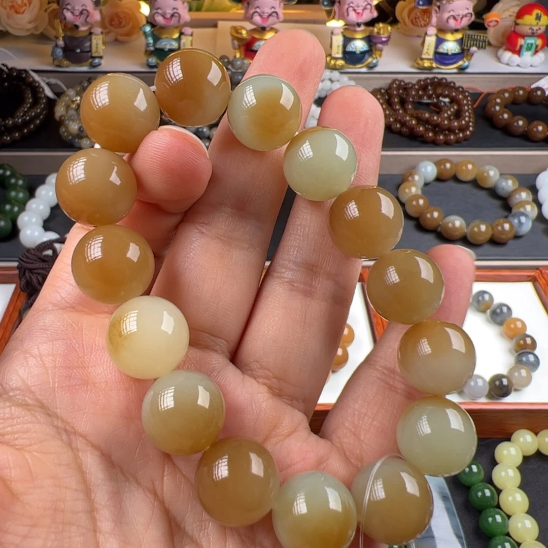 手链未镶嵌和田玉卡14糖白放漏款