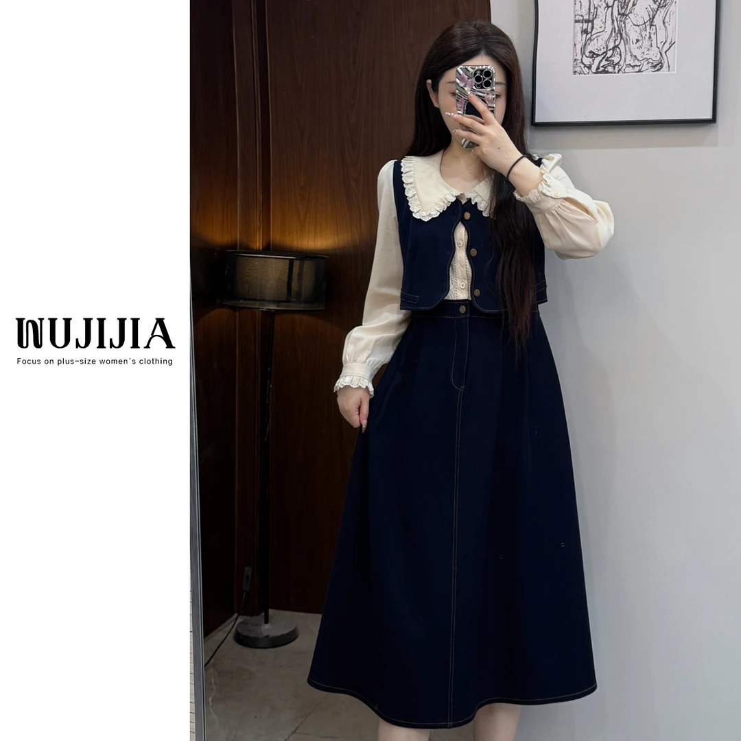 藏青色长/短款连衣裙裙子ZL53845