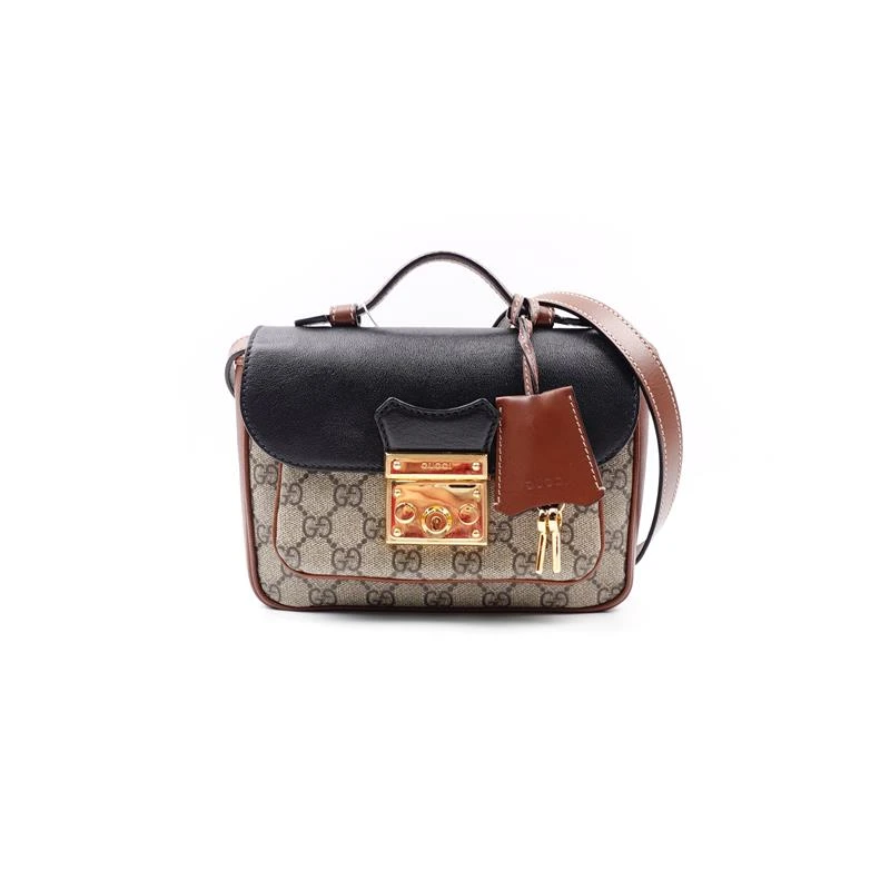 95新 GUCCI/古驰 月光宝盒老花黑金手提单肩包/H_ZY0000417727