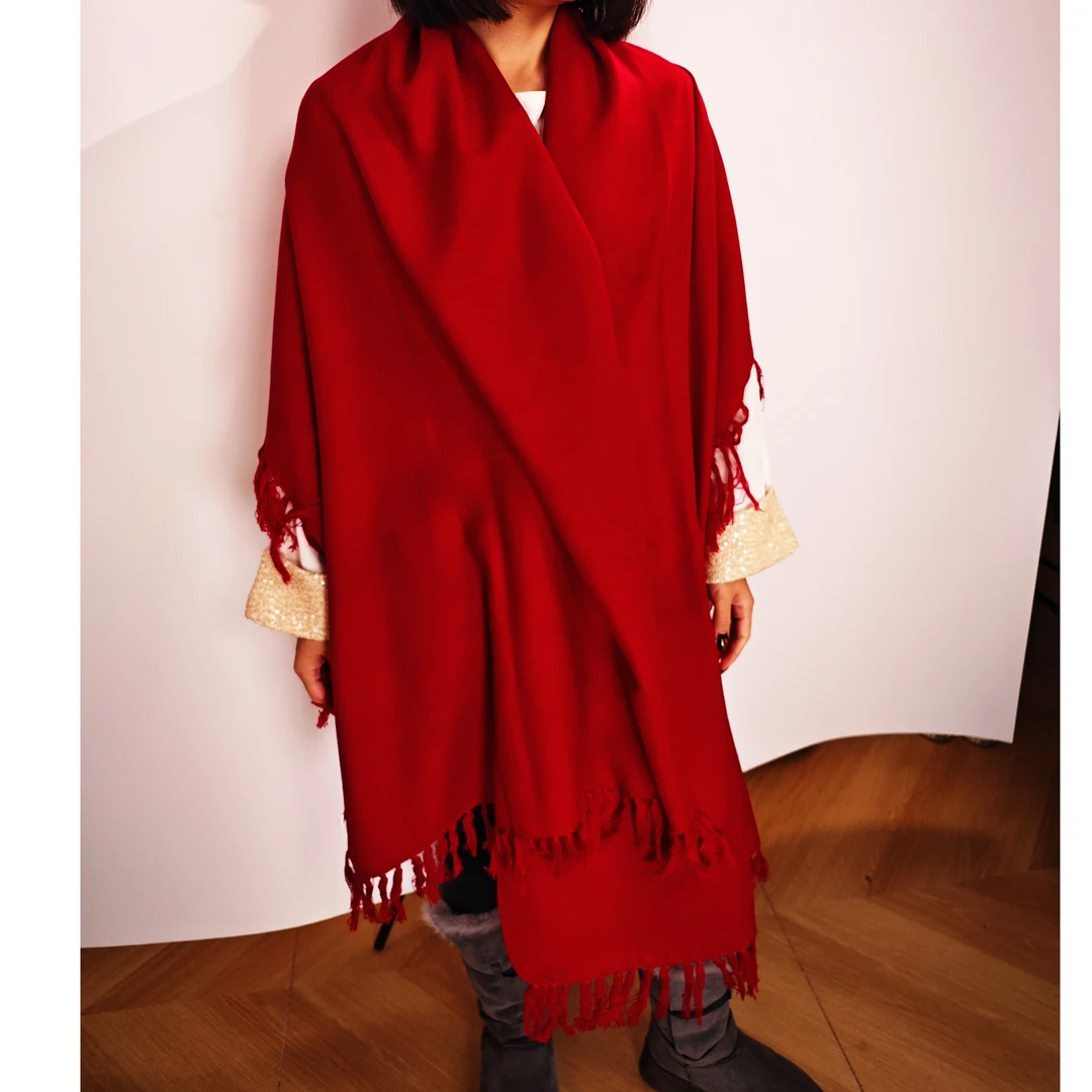 【潇湘系列】羊毛披肩围巾四季款70*230