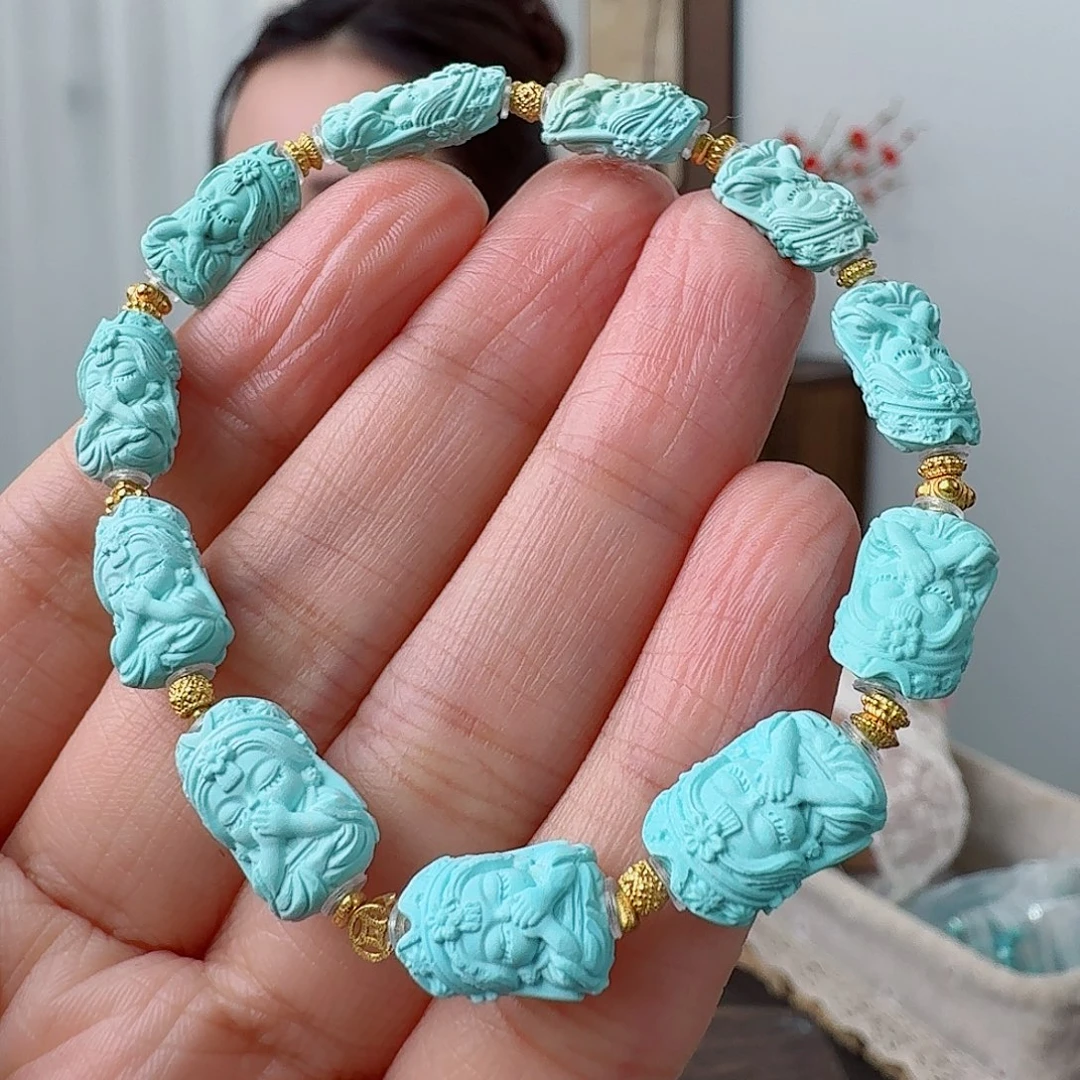 绿松石18K金镶嵌珠宝奇石