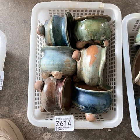 紫砂花盆614微瑕品口径7厘米左右的