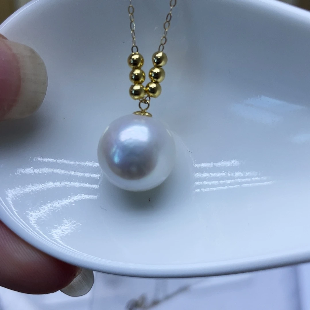 淡水珍珠18K金镶嵌颈饰