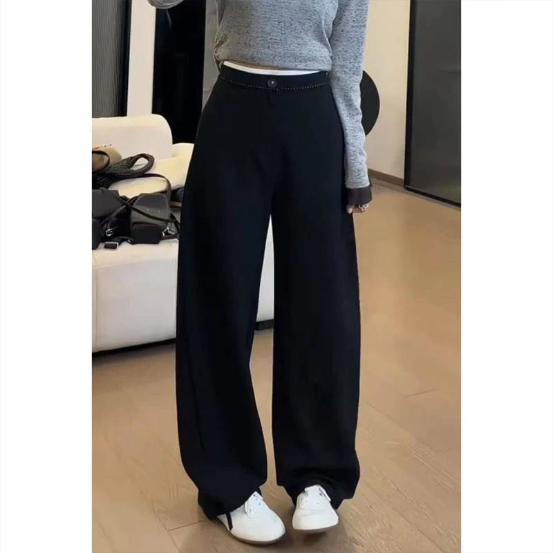 艾塔莉显瘦时尚直筒休闲裤女春季新款拖地裤小个子外穿高腰阔腿裤