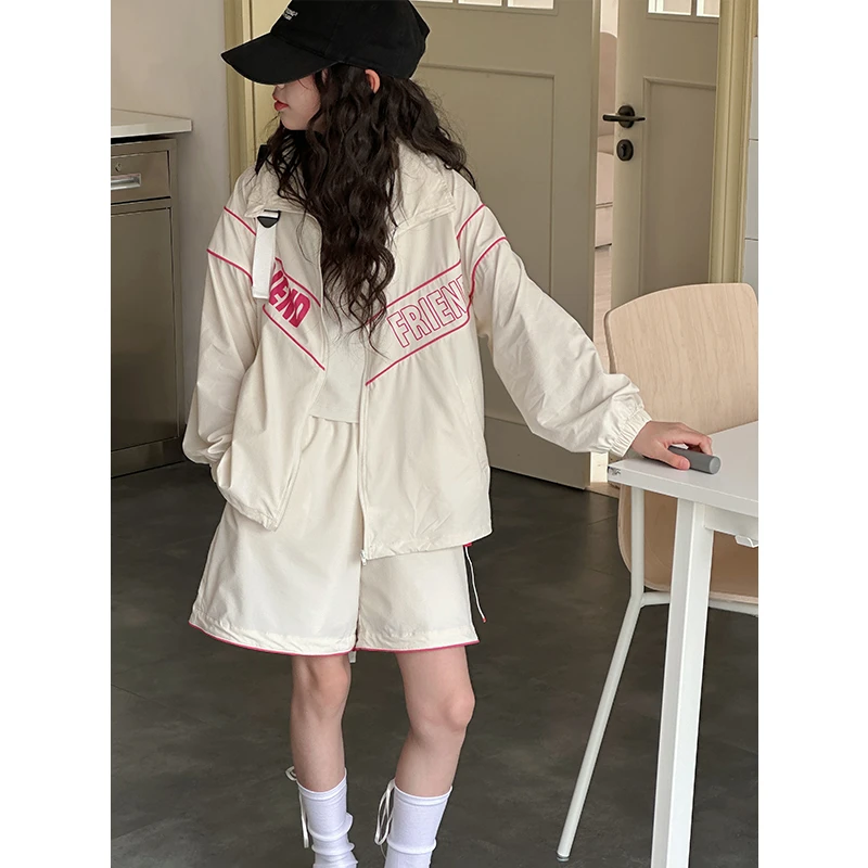 K28418韩系女童防晒衫套装2025新款夏装儿童时髦运动两件套休闲潮