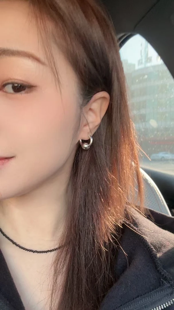 925银银制品 【慧姐韩国正品】2025夏新款圈圈球耳环/N0退