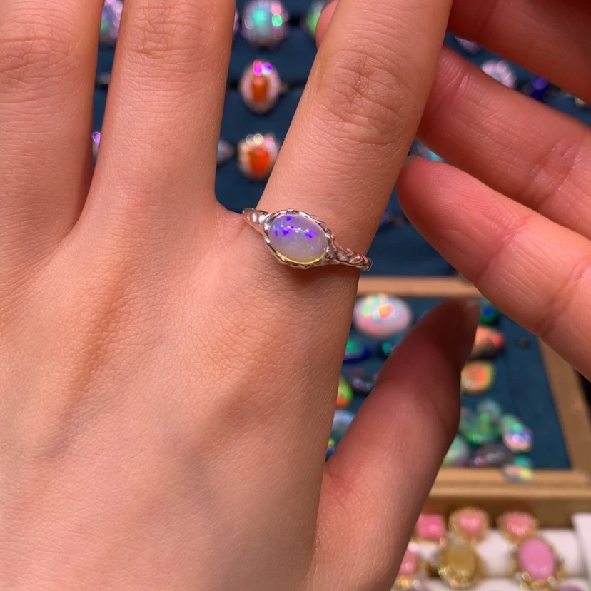 【闪购商品】欧泊戒指裸石定制不退不换银S925镶嵌ღ****ღ