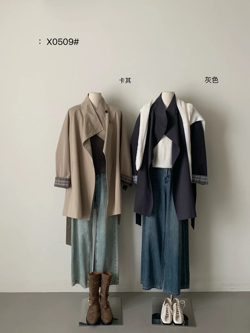 鑫燃KIKI 时尚英伦风百搭风衣外套 0509 RS