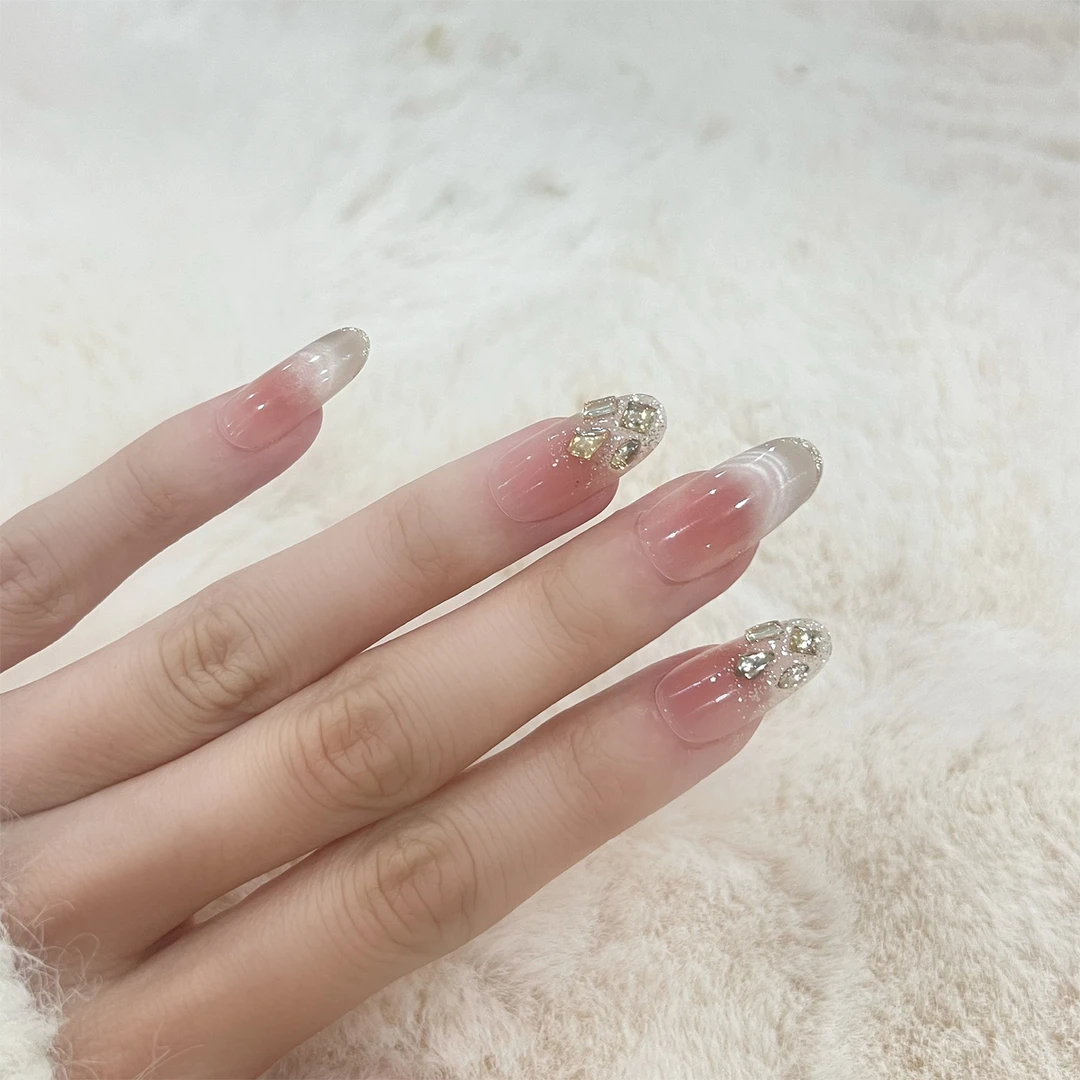 【落日黄昏】纯手工穿戴美甲（10片）~纯手绘美甲