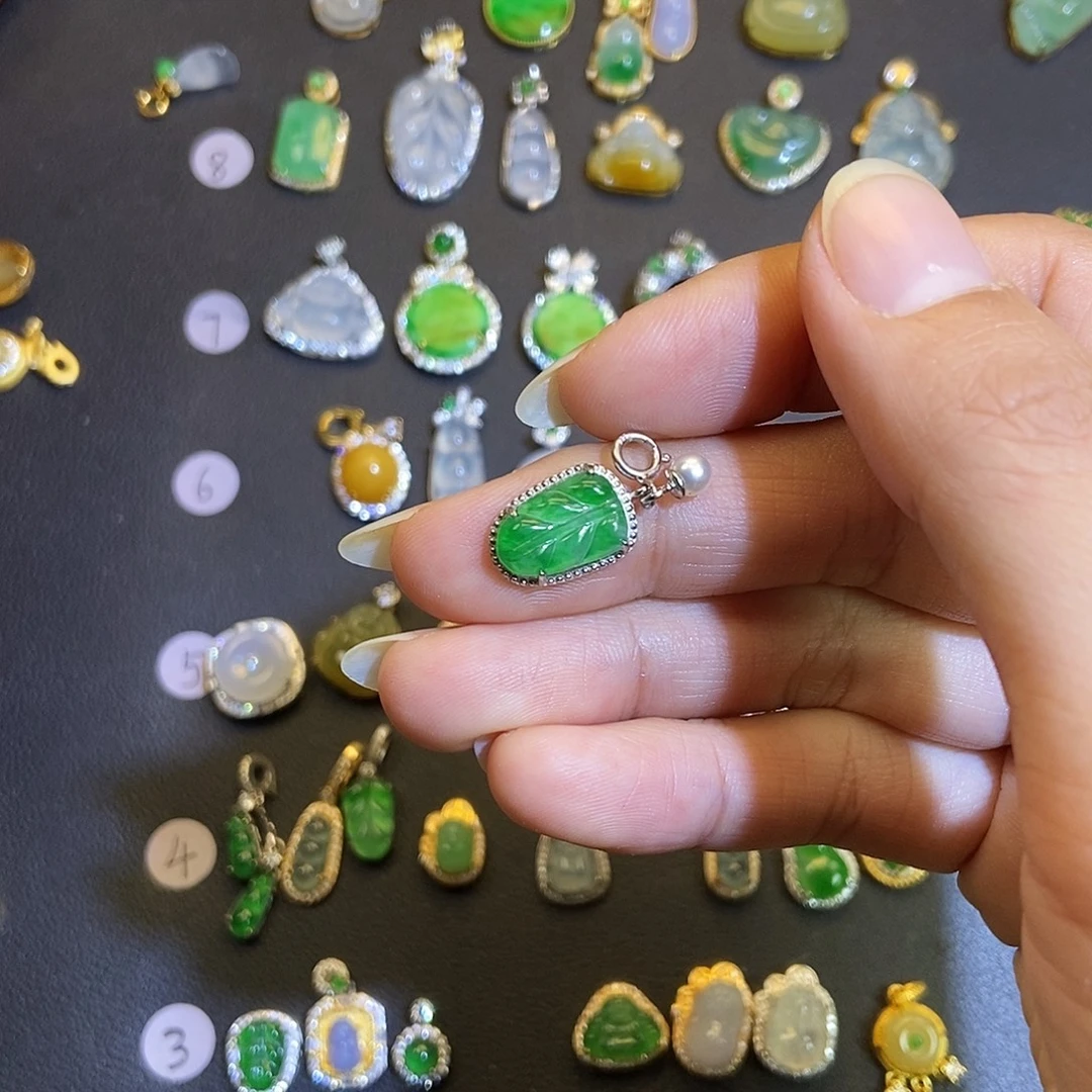 阳***～翡翠银S925镶嵌吊坠(不含链)