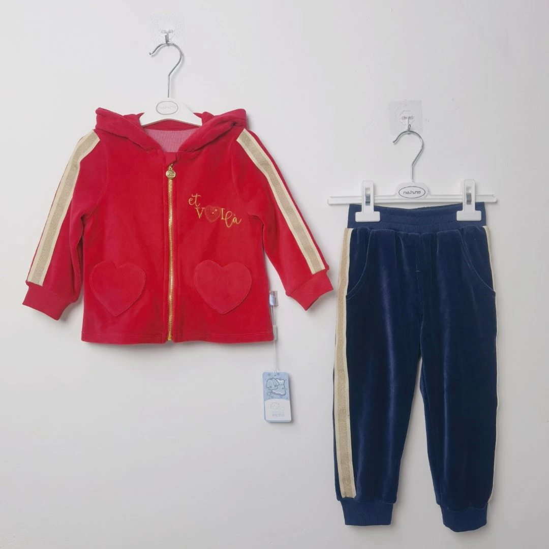 【迈迈蓓迪】女宝天鹅绒运动服套装