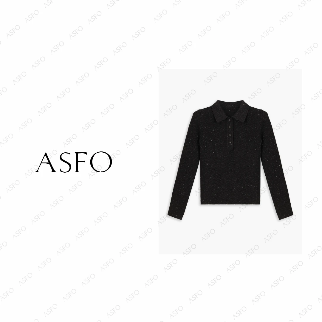 【AS布灵灵】25新极简洒银加厚密织百搭Polo衫AS25QZZ03981