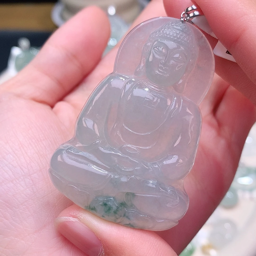 颈饰18K金镶嵌翡翠53.3-36.8-5.6