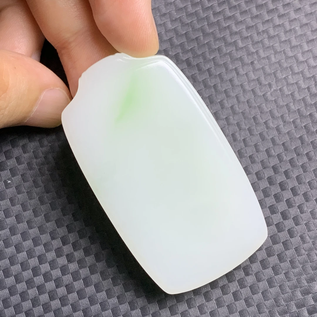 新品和田玉白➕翠无事牌