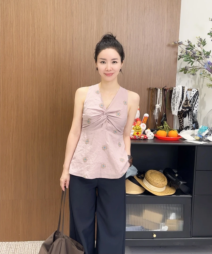 【NO退NO换】鑫燃KIKI 天丝棉麻夏季褶皱时尚背心衬衣 5185 WU