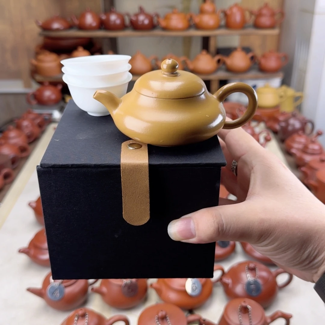 紫砂茶壶小**＊黄金段泥玉乳壶