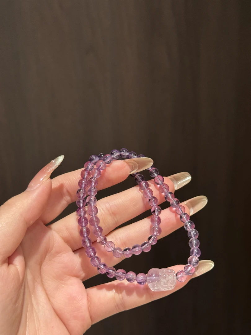 新款双圈紫水晶手串-142