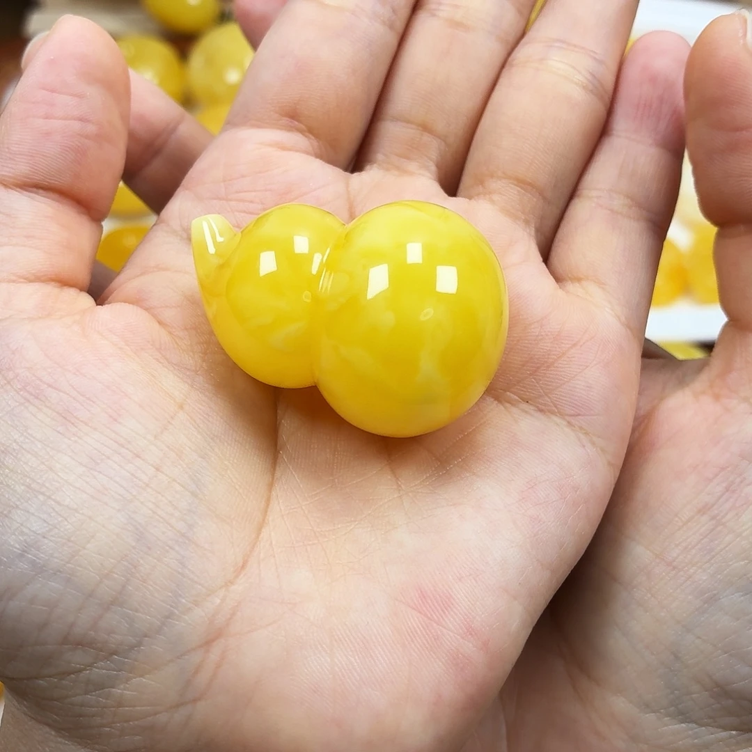 蜜蜡未镶嵌颈饰焦皮浓蜡妖花葫芦