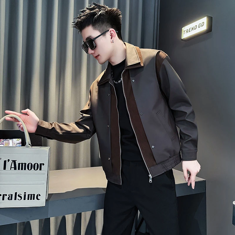 男士皮衣秋冬季男生衣服高级感网红洋气炸街男装痞帅pu皮夹克外套