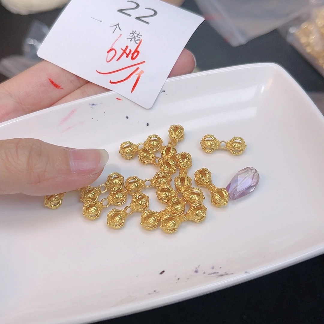 紫晶珠宝半成品银S925镀金镶嵌22