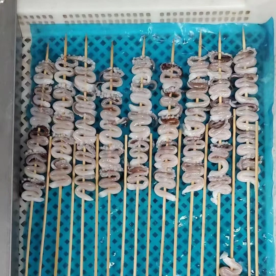 烧烤小串S型鱿鱼须串新鲜冷冻铁板鱿鱼串20支鱿鱼S须商用半成品