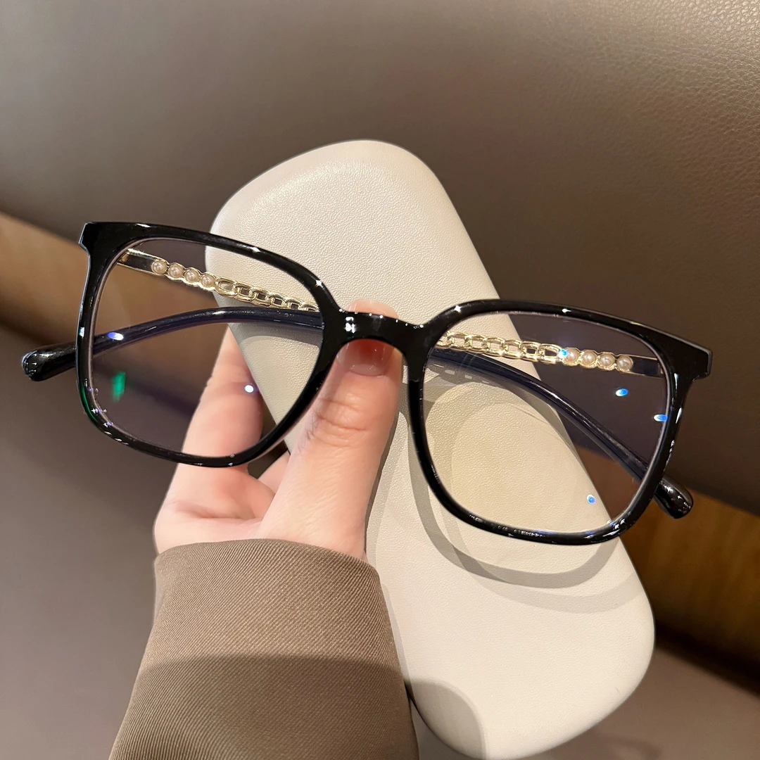 显脸小防蓝光眼睛镜架可配度数复古小香风眼镜近视女黑框素颜神器