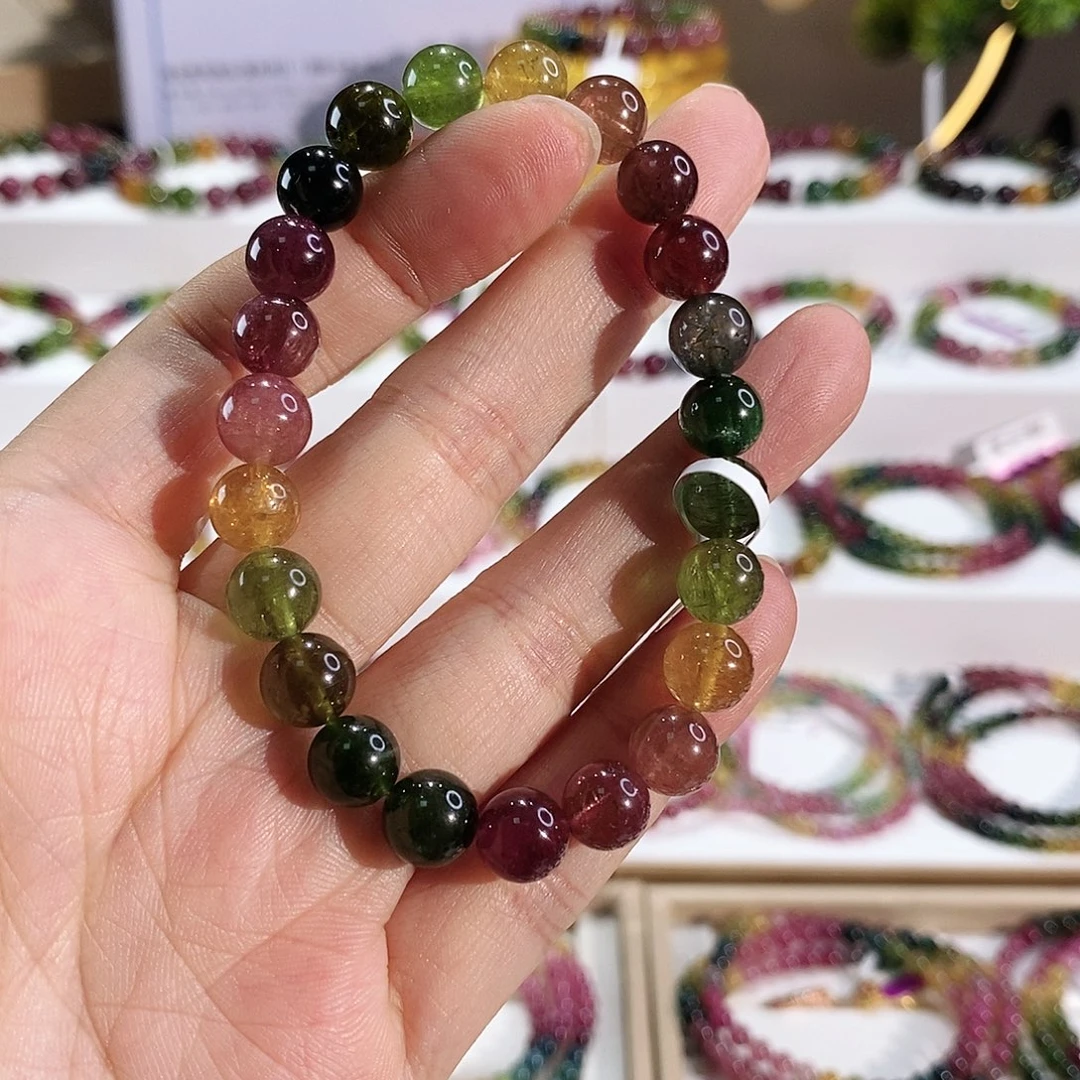 手串碧玺未镶嵌G2148素圈颜色微差