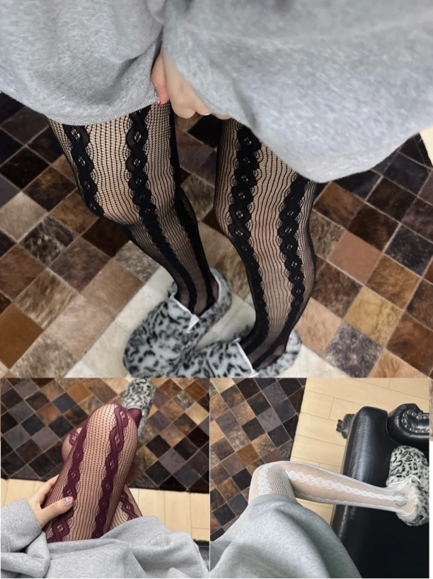 蕾丝麻花图案打底连裤袜百搭高级轻奢品质ins设计师穿搭街拍网红