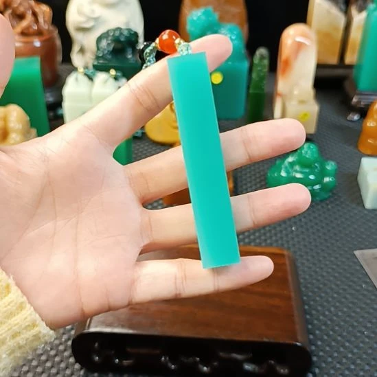 寿山石印石梅子青素章