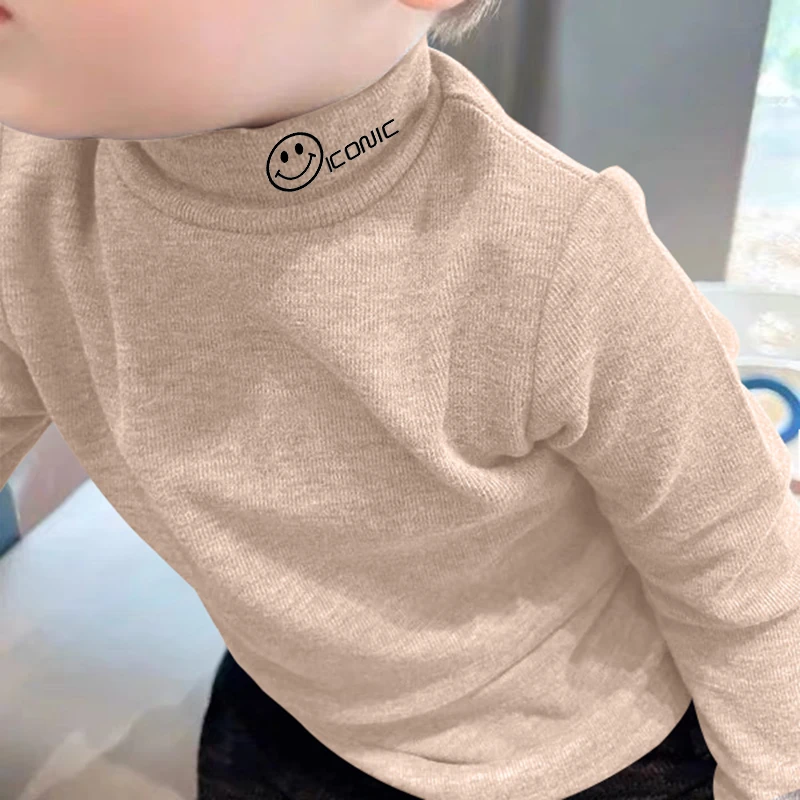 儿童秋冬德绒打底衫中大童冬天新款保暖长袖卡通印花休闲上衣童装