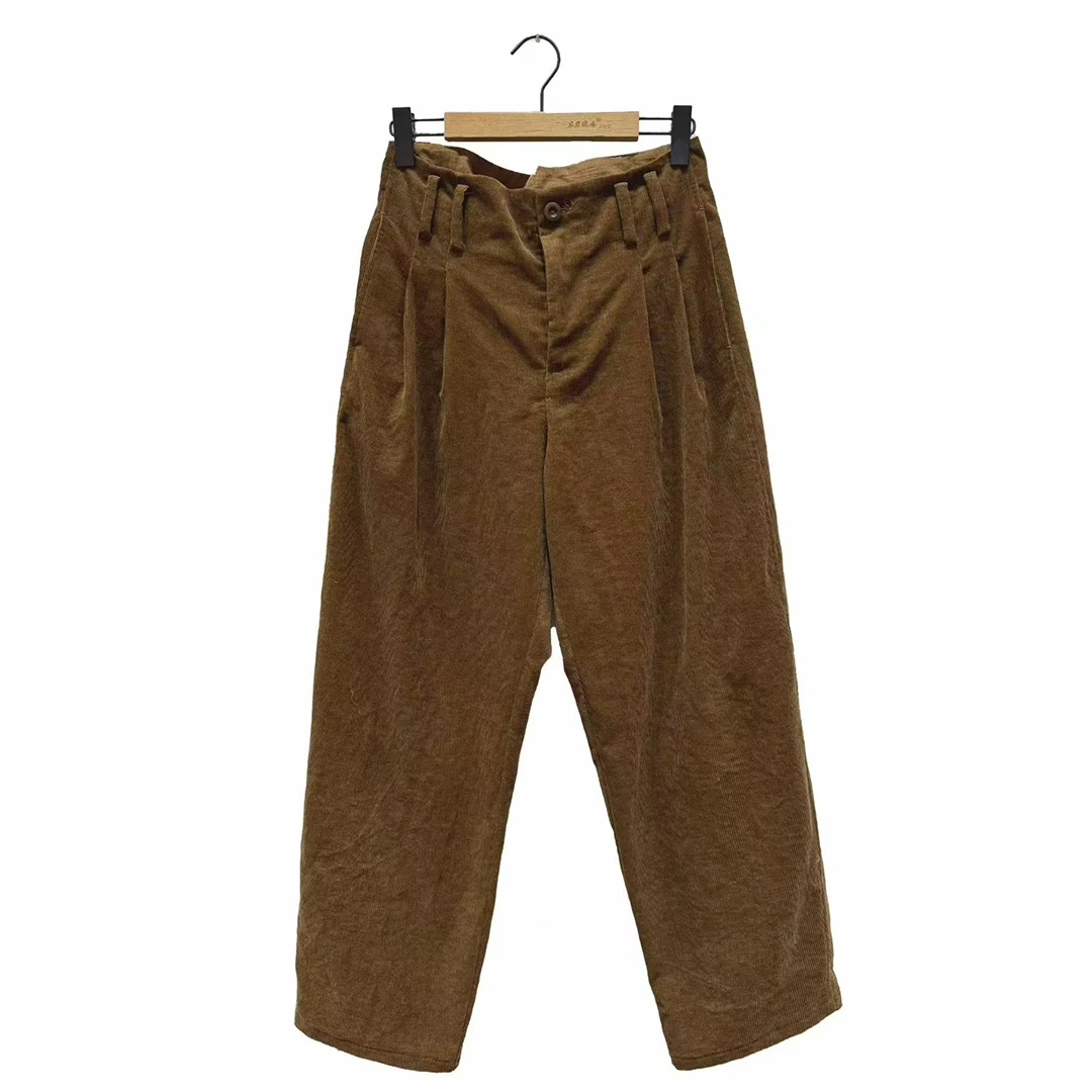 左岸迷香 Z25FW3008 布衣分享棉麻【长裤】原创复古灯芯绒休闲裤