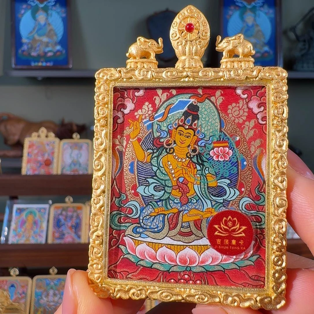 吊坠热贡纯手绘唐卡