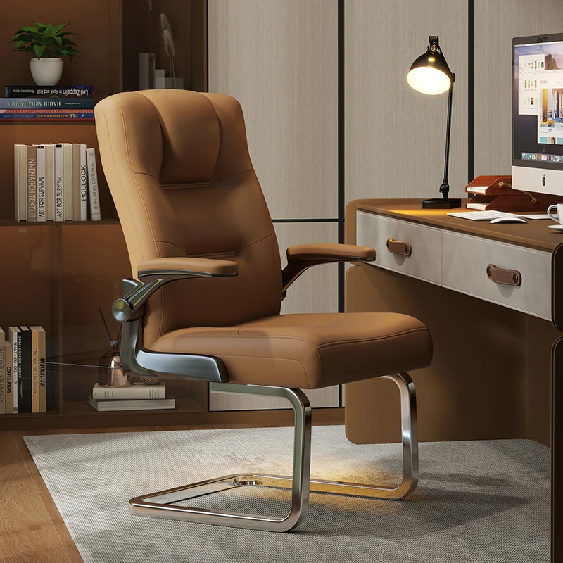 办公椅弓形固定腿办公室座椅靠背舒适久坐老板椅职员椅家用电脑椅